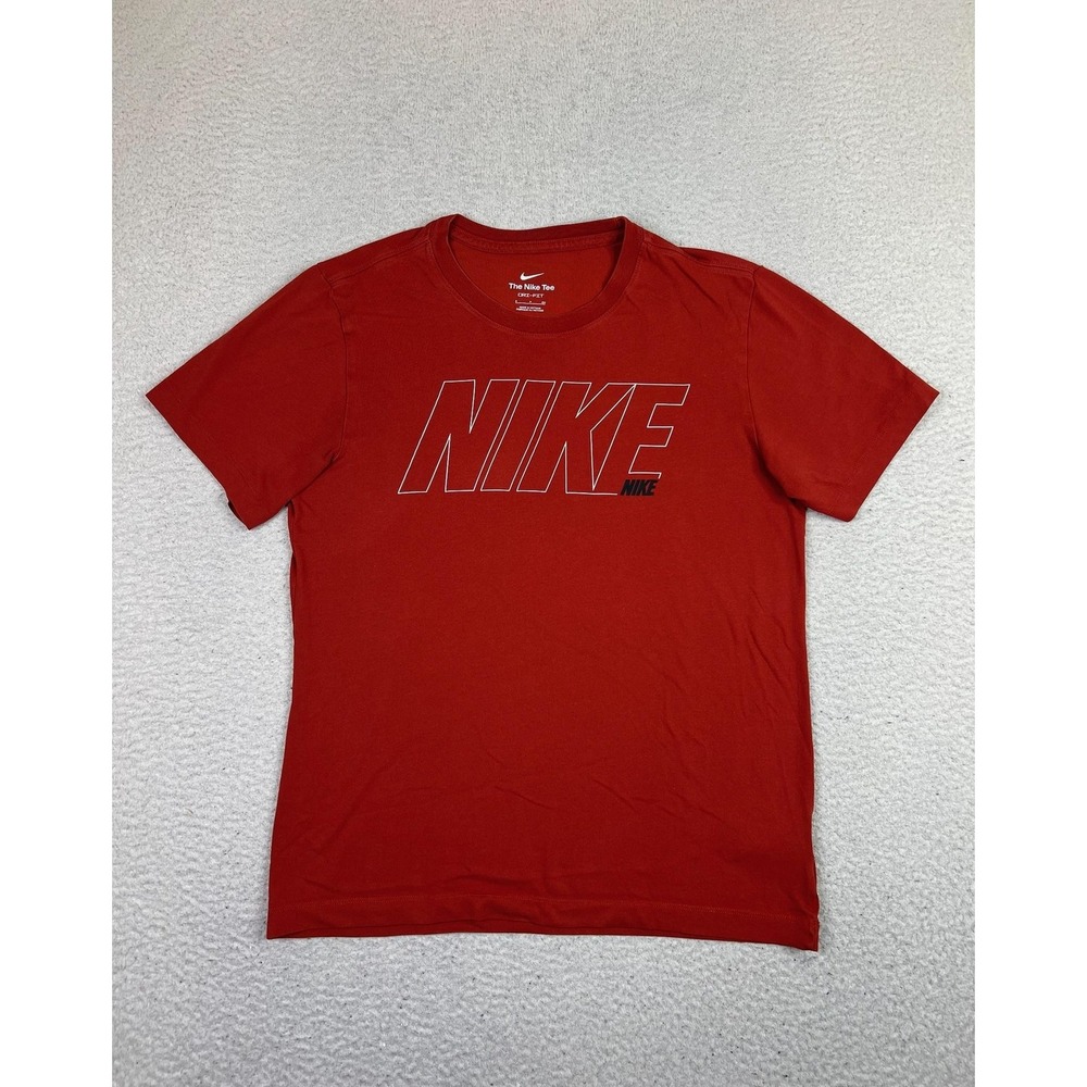 Nike Shirt Mens Small Red Dri-FIT Graphic Logo Athletic Training Tee 15755